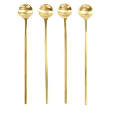 Be Home Luxe Thin Long Spoons In Gold