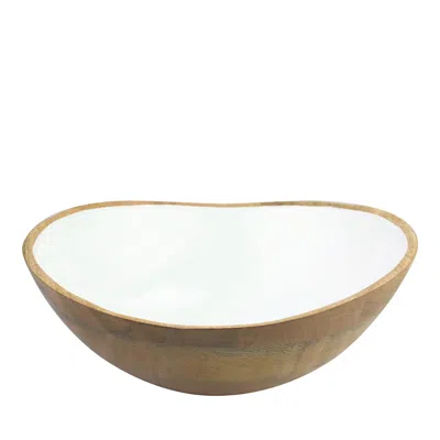 Be Home Madras Bowl, Large In White/natural