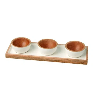 Be Home Madras Classic Dipping Bowl Set In Brown