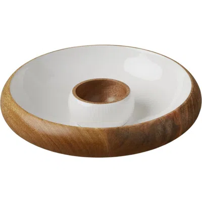 Be Home Madras Curva Chip & Dip Bowl Set In Brown