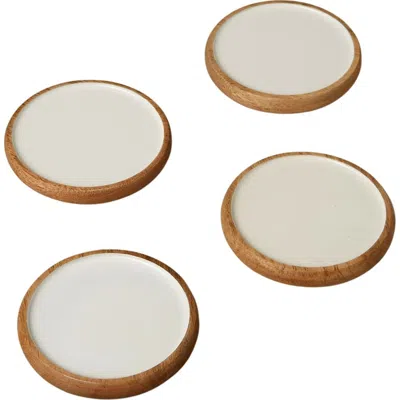 Be Home Madras Curva Round Coasters In Brown