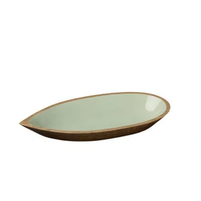 Be Home Madras Oval Bowl In Green