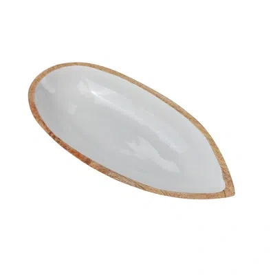 Be Home Madras Oval Dish, Medium In White;brown