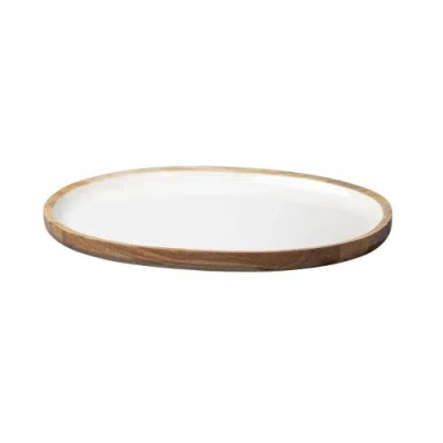 Be Home Madras Oval Platter In White