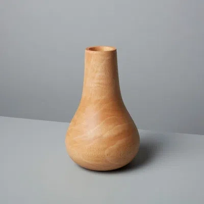 Be Home Mango Wood Bulb Vase In Beige