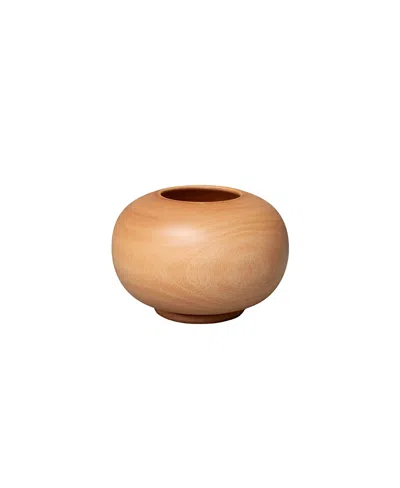 Be Home Mango Wood Round Vase In Neutral
