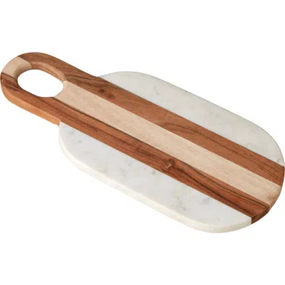 Be Home Moa Marble & Wood Oval Board In Gray