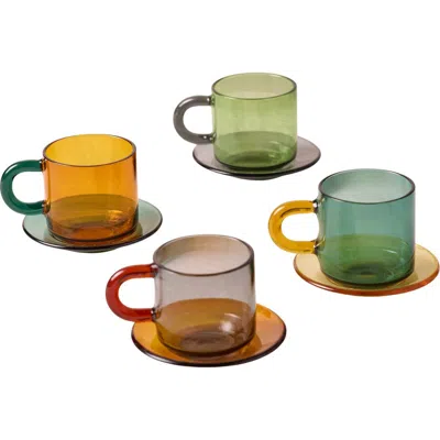 Be Home Niko Glass Espresso Cup & Saucer In Multi