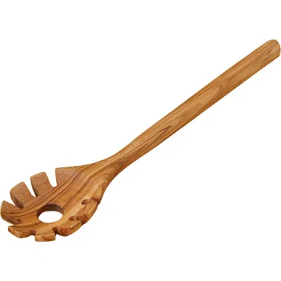 Be Home Olive Wood Pasta Spoon In Green