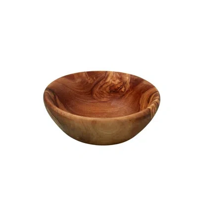 Be Home Olive Wood Pinch Bowl In Brown