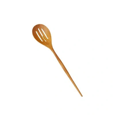 Be Home Padma Teak Slotted Spoon In Natural Wood