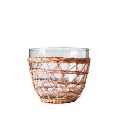 Be Home Rattan Cage Large Bowl In Clear
