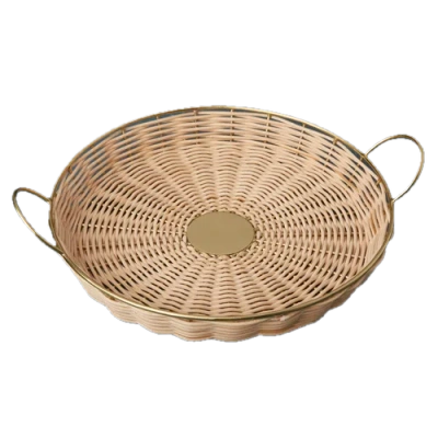 Be Home Rowan Round Tray In Brown