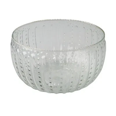 Be Home Ruffle Glass Lines Large Bowl In Clear