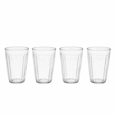 Be Home Ruffle Glass Tumbler In Transparent
