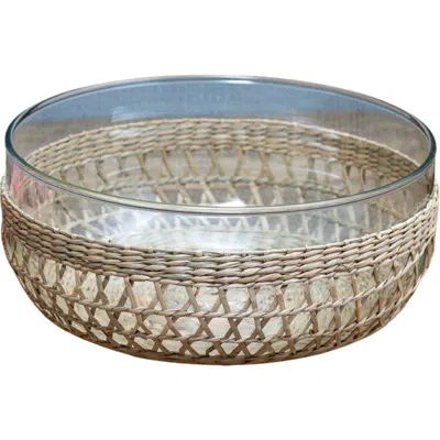 Be Home Seagrass Cage Bowl In Gray