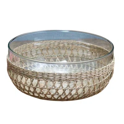 Be Home Seagrass Cage Extra Large Bowl In Clear