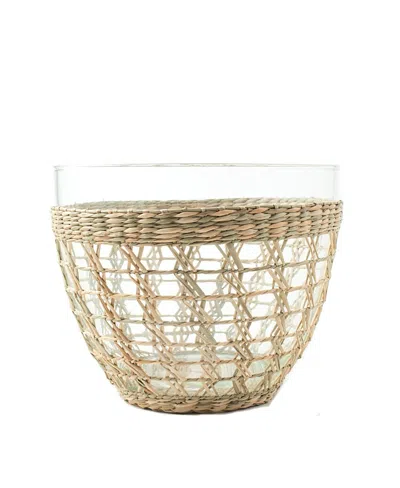 Be Home Seagrass Cage Large Bowl In Gold