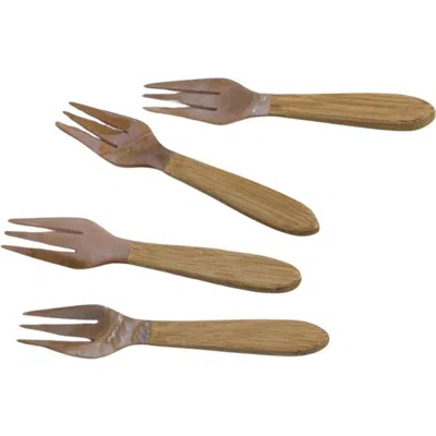 Be Home Serin Shell Cocktail Forks In Pink