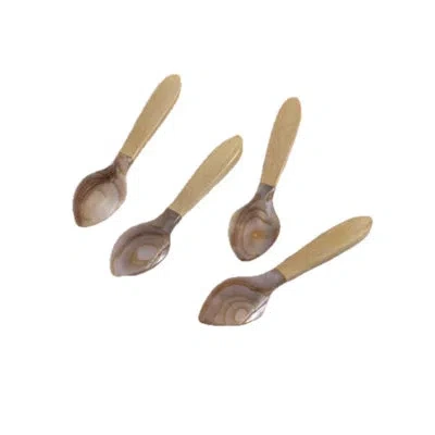 Be Home Serin Shell Large Spoons, Set Of 4 In Pink