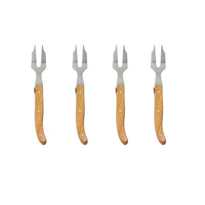 Be Home Set Of 4 Laguiole Mini Cheese Fork Olivewood