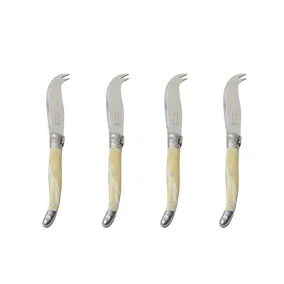 Be Home Set Of 4 Laguiole Mini Fork-tipped Knife Pale Horn