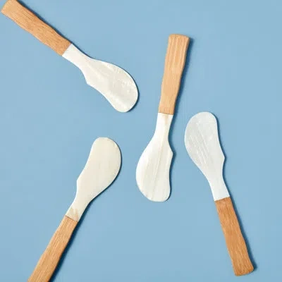 Be Home Shell & Bamboo Spreaders, Set Of 4