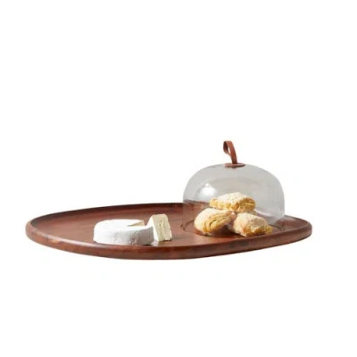 Be Home Talo Acacia Cheese Cloche, Walnut In Brown