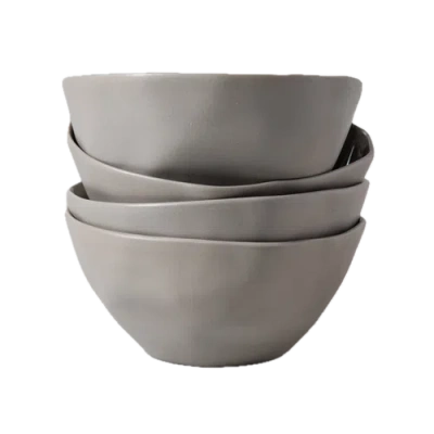 Be Home Tam Stoneware Dessert Bowl In Silver