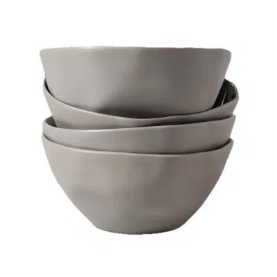 Be Home Tam Stoneware Dessert Bowl, Sterling, Set Of 4 In Gray