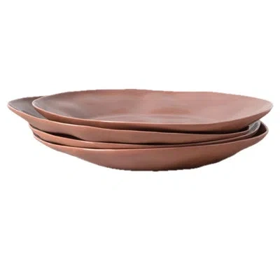 Be Home Tam Stoneware Dinner Plate, Terracotta Rose, Set Of 4