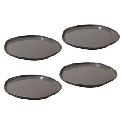 Be Home Tam Stoneware Flat Dinner Plate In Black