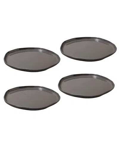 Be Home Tam Stoneware Flat Dinner Plate, Set Of 4 In Gray