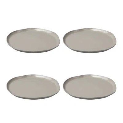 Be Home Tam Stoneware Flat Dinner Plate In Silver