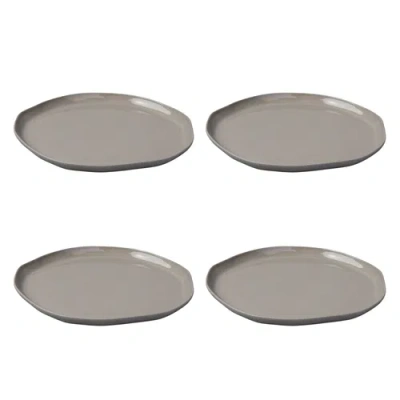 Be Home Tam Stoneware Flat Side Plate In Silver