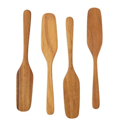 Be Home Teak Butter Knives In Brown