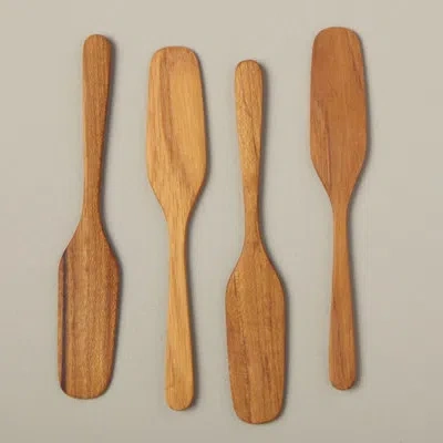Be Home Teak Butter Knives, Set Of 4