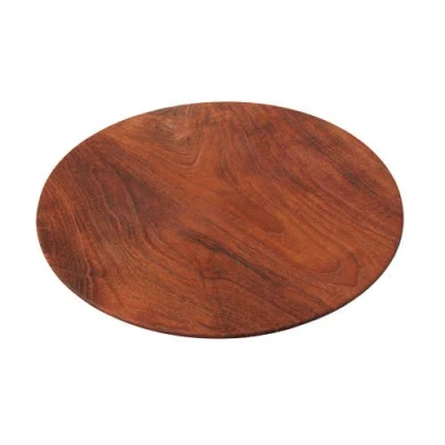 Be Home Teak Dinner Plate In Brown
