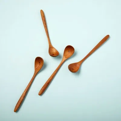 Be Home Teak Olive Spoons, Set Of 4