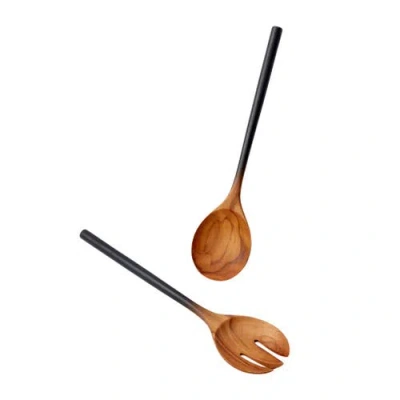 Be Home Teak Ombre Serving Set In Brown
