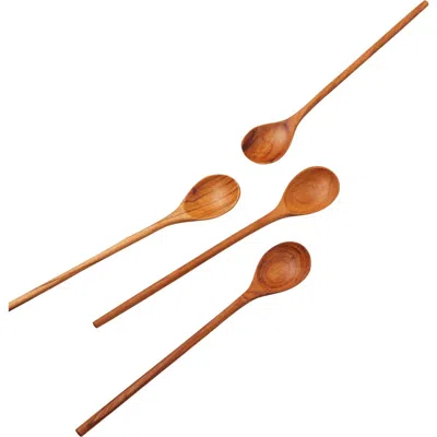 Be Home Teak Thin Spoons In Brown