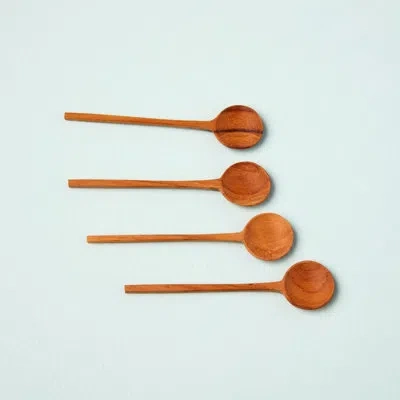 Be Home Teak Thin Spoons, Small, Set Of 4