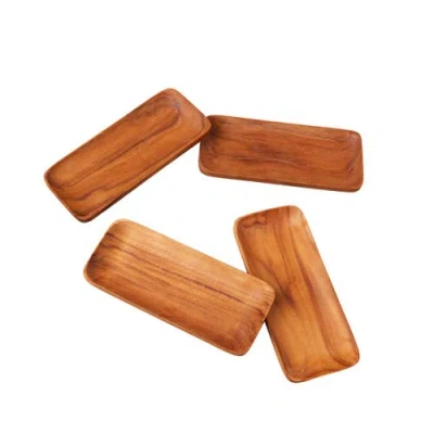 Be Home Teak Trays In Brown