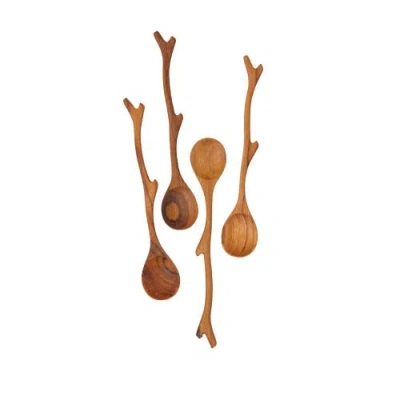 Be Home Teak Twig Spoons In Brown