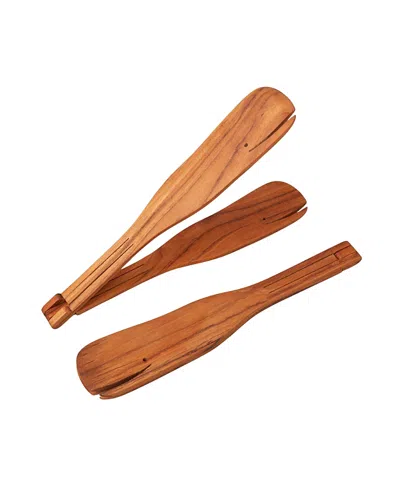 Be Home Teak Whale Flip Tongs In Brown