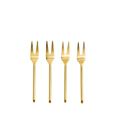Be Home Thin Forks, Set Of 4 In Gold