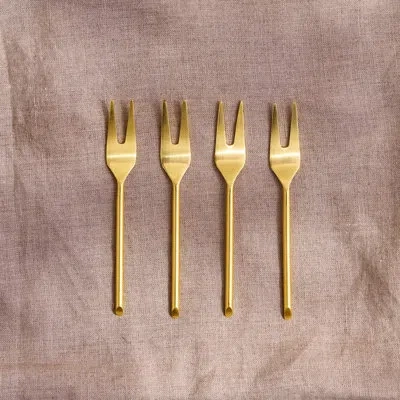 Be Home Thin Gold Small Forks, Set Of 4