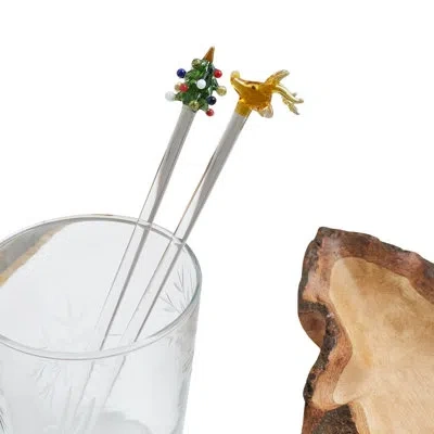 Be Home Tree Glass Swizzle Sticks, Set Of 4 In Clear
