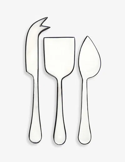 Be Home Two-tone Enamelled-iron Cheese Knife Set Of Three