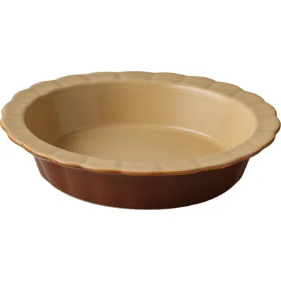 Be Home Vintage French Stoneware Oval Pie Dish In Brown
